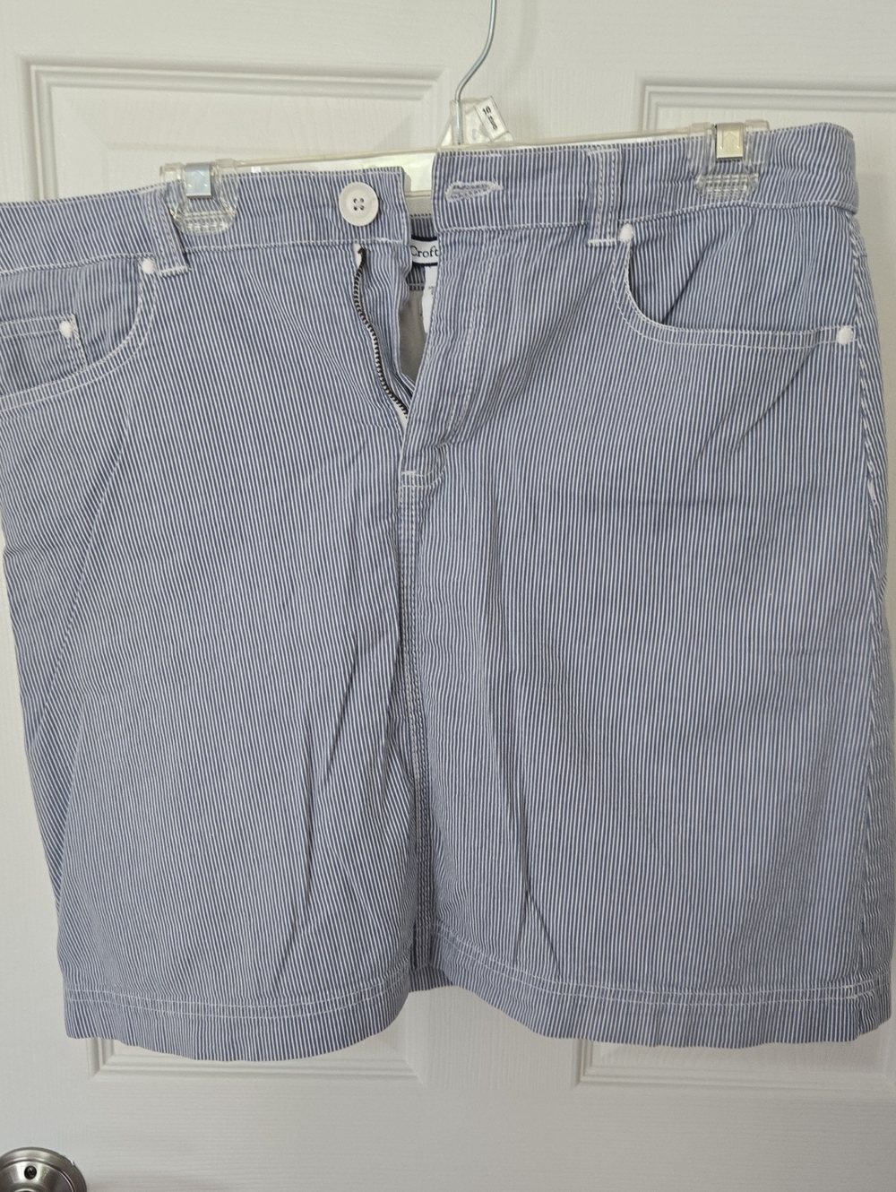 Women's Blue Pinstripe Casual Skort